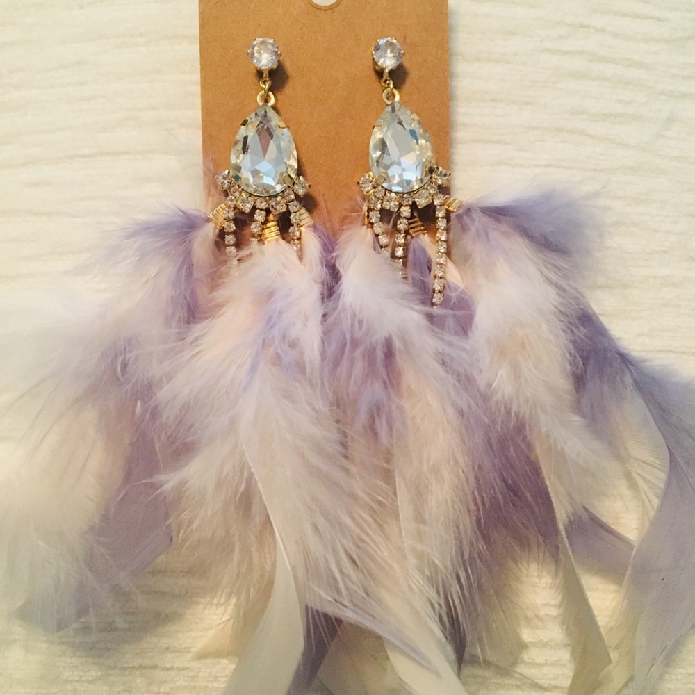 Feather light drop earrings